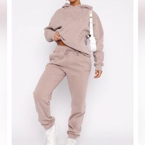 White Fox Stay Lifted Oversized Sweatshirt and Sweatpants Set